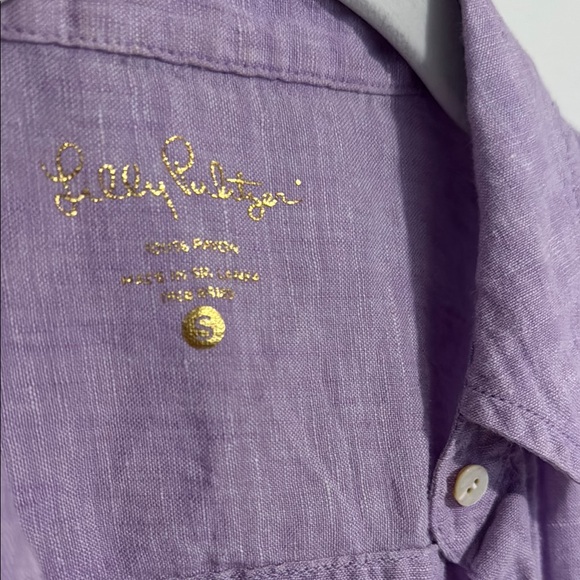 Lilly Pulitzer lavender Seaview linen top - Picture 3 of 3